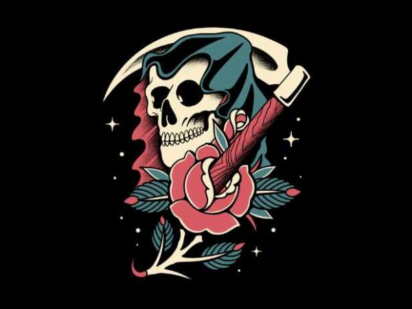 Flower reaper t shirt graphic design