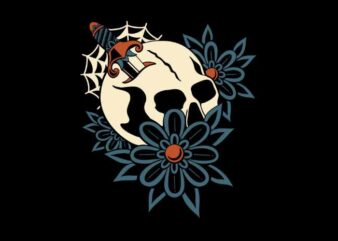 Skull and Flower