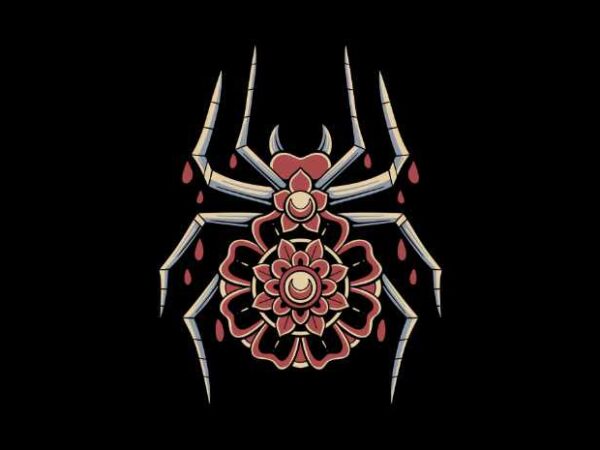Spider flower t shirt template vector