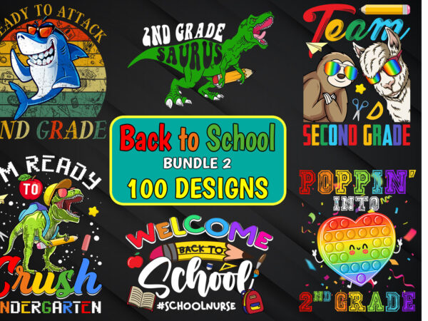 Back to school bundle t-shirt design – 100 designs