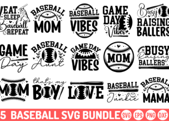 Baseball Svg Bundle, Softball T-Shirt Bundle