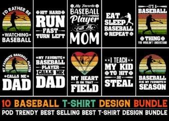 Baseball T-Shirt Design Bundle