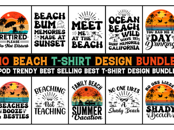 Beach t-shirt design bundle