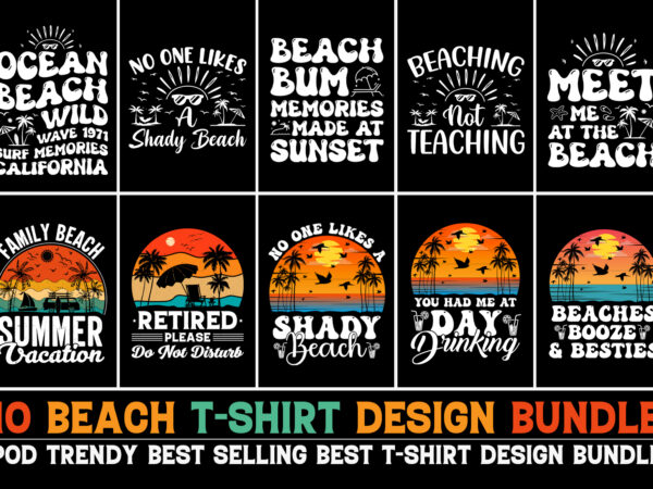 Beach t-shirt design bundle