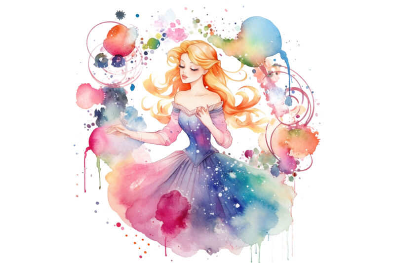 Beautiful Princess Watercolor Clipart