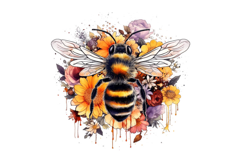 Bee Flower Sublimation Clipart