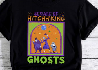 Beware Of Hitchhiking Ghosts Halloween Bat Funny PC t shirt template