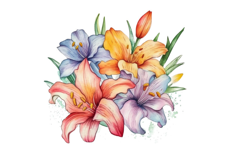 Birth Month Flowers Watercolor Clipart