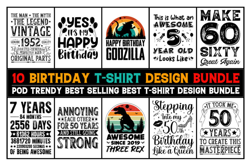 Birthday T-Shirt Design Bundle