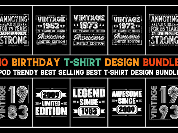 Birthday t-shirt design bundle