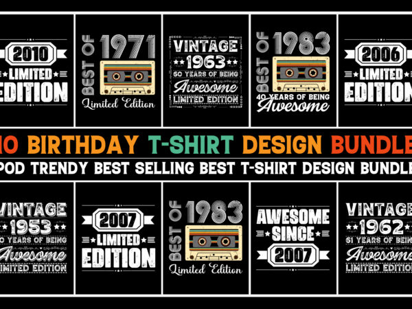 Birthday t-shirt design bundle