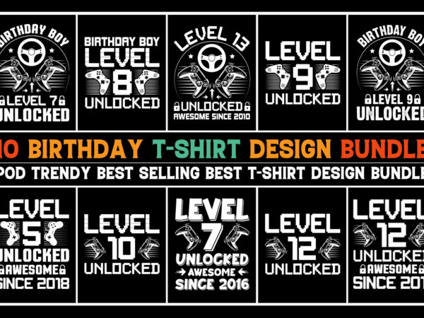 Birthday t-shirt design bundle