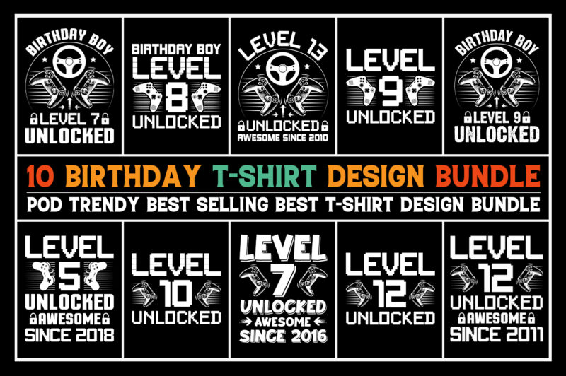 Birthday T-Shirt Design Bundle