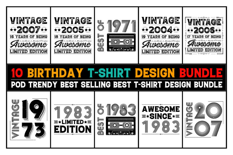 Birthday T-Shirt Design Bundle