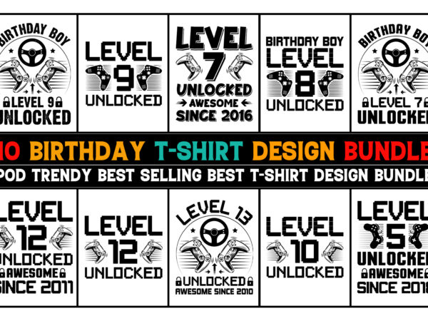 Birthday t-shirt design bundle