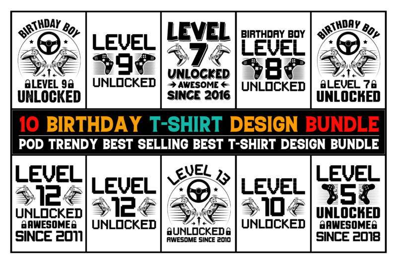 Birthday T-Shirt Design Bundle