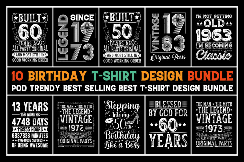 Birthday T-Shirt Design Bundle