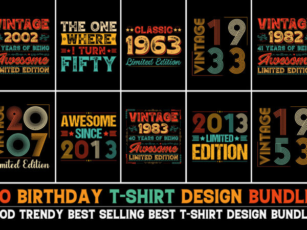 Birthday t-shirt design bundle