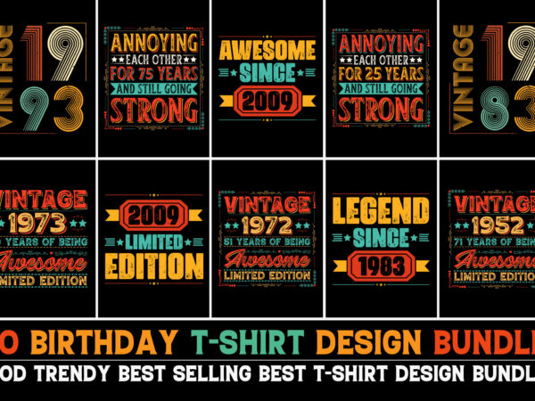 Birthday t-shirt design bundle