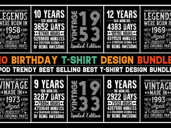 Birthday t-shirt design bundle