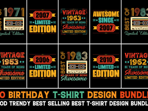 Birthday t-shirt design bundle