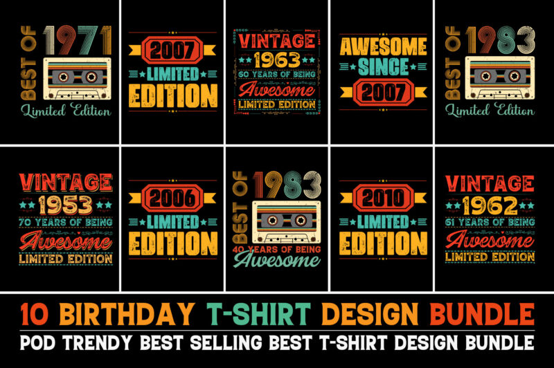 Birthday T-Shirt Design Bundle