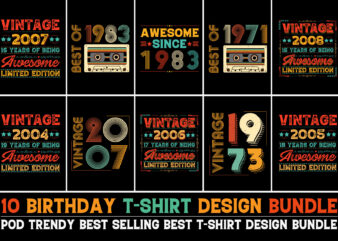 Birthday T-Shirt Design Bundle