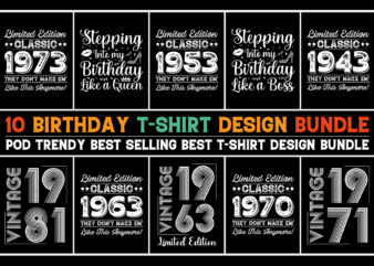Vintage Birthday T-Shirt Design Bundle