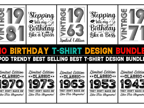 Birthday t-shirt design bundle