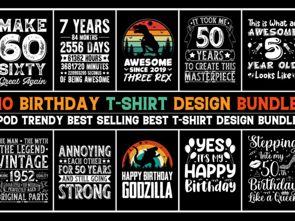 Birthday t-shirt design bundle