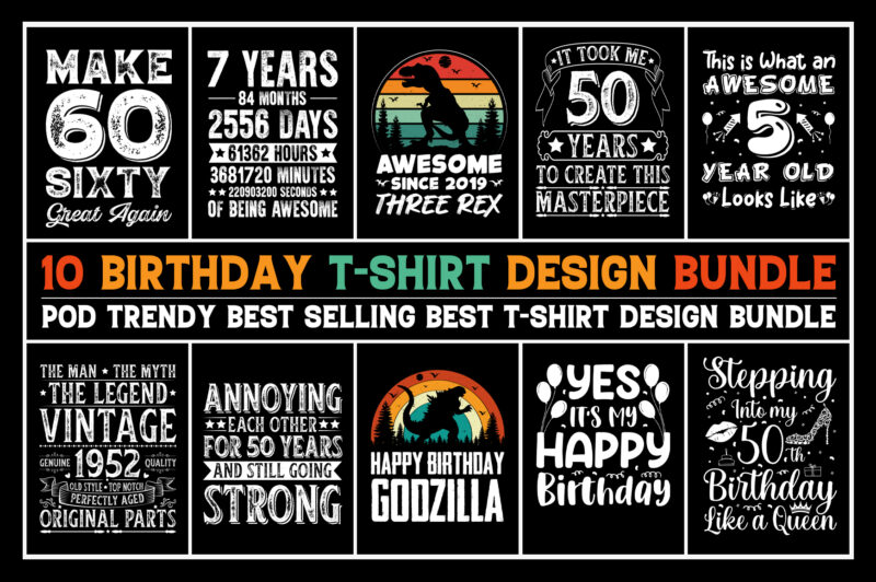 Birthday T-Shirt Design Bundle