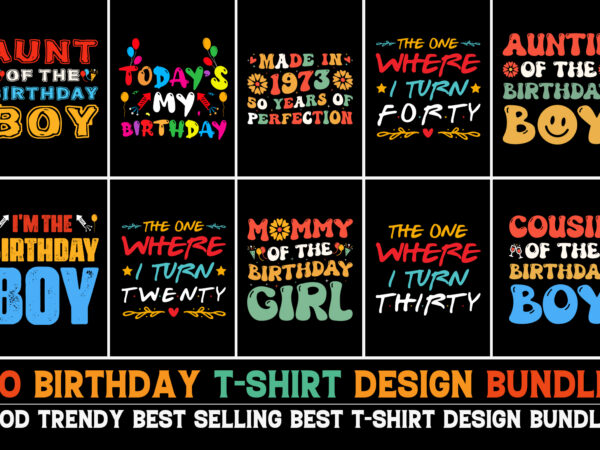 Birthday t-shirt design bundle