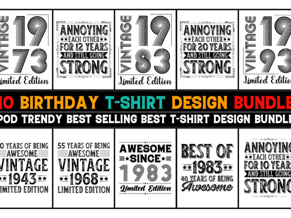 Birthday t-shirt design bundle