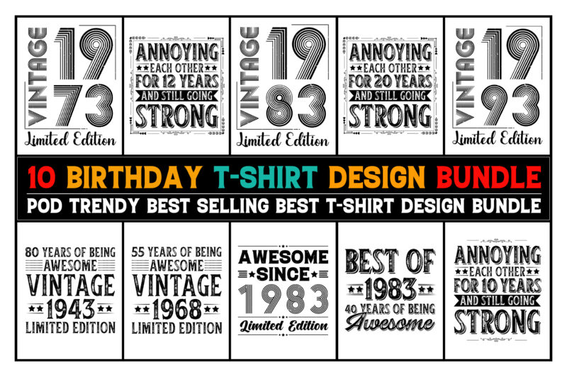 Birthday T-Shirt Design Bundle