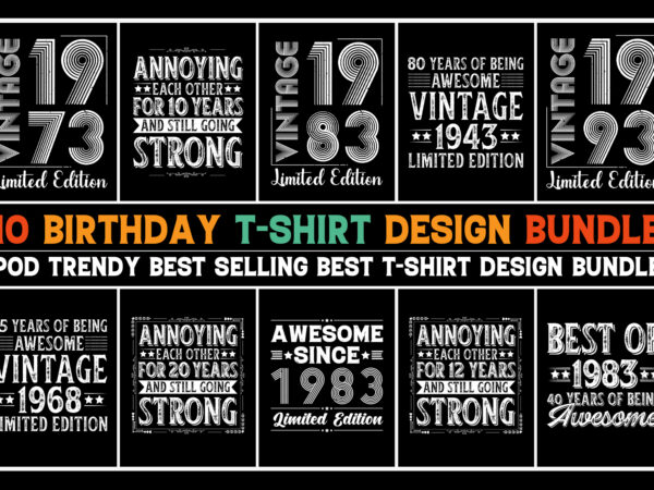 Birthday t-shirt design bundle