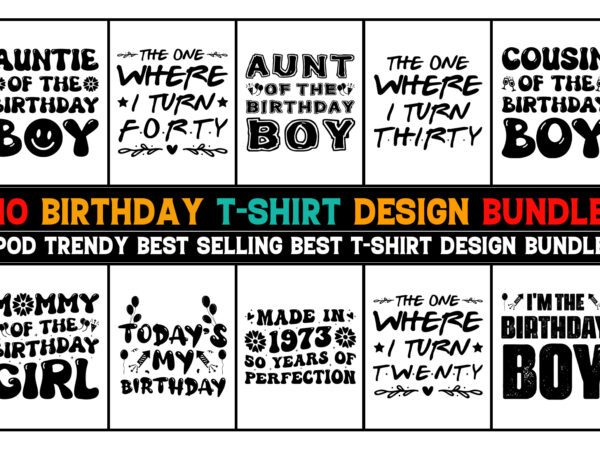 Birthday t-shirt design bundle