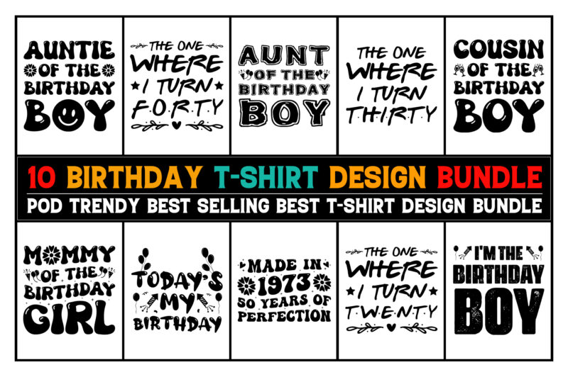 Birthday T-Shirt Design Bundle