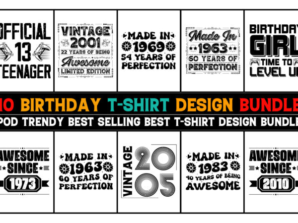 Birthday t-shirt design bundle