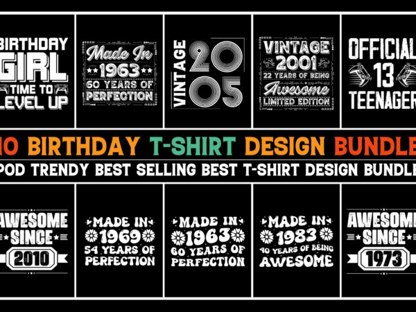 Birthday t-shirt design bundle