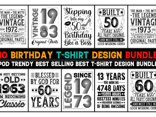 Birthday t-shirt design bundle