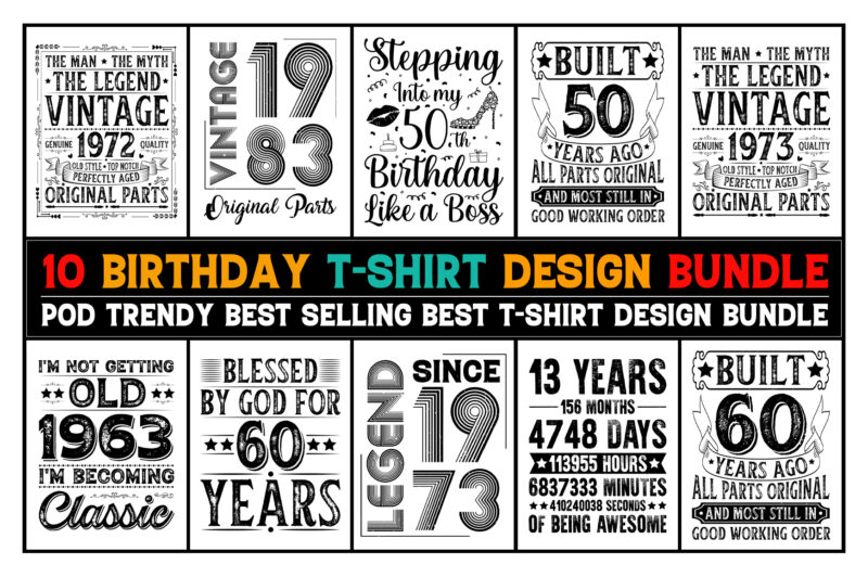 Birthday T-Shirt Design Bundle