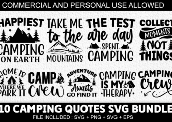 Camping SVG Bundle, Camping T-Shirt Bundle