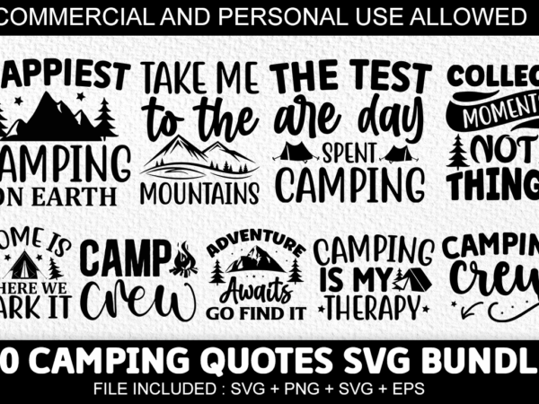 Camping svg bundle, camping t-shirt bundle