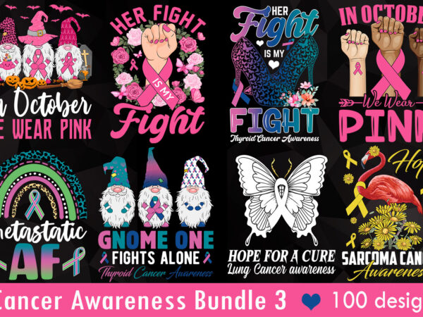 Buy cancer awareness bundle t-shirt design