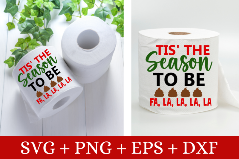 Funny Christmas Toilet Paper SVG Bundle, Christmas T-shirt Bundle