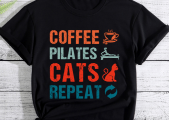Coffee Pilates Cats Funny Pilates Workout PC t shirt vector file