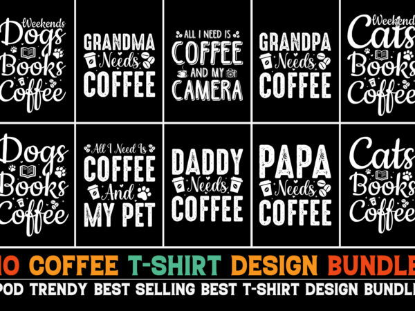 Coffee t-shirt design bundle