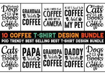 Coffee T-Shirt Design Bundle