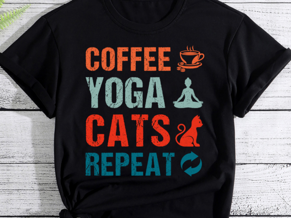 Coffee yoga cats funny yoga workout pc t shirt vector file
