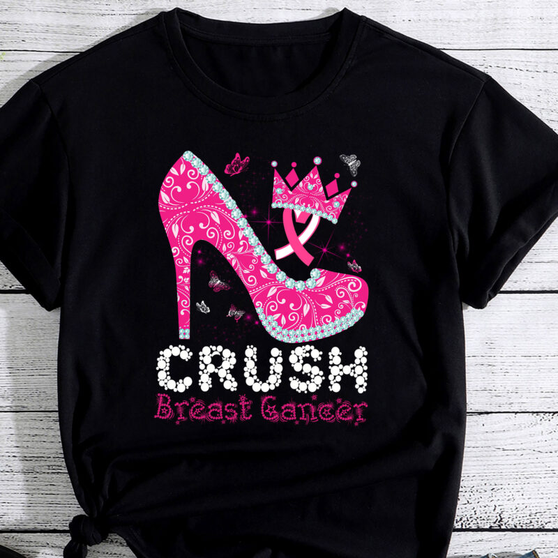 Crush Breast Cancer Awareness Bling Ribbon Pink Women PC